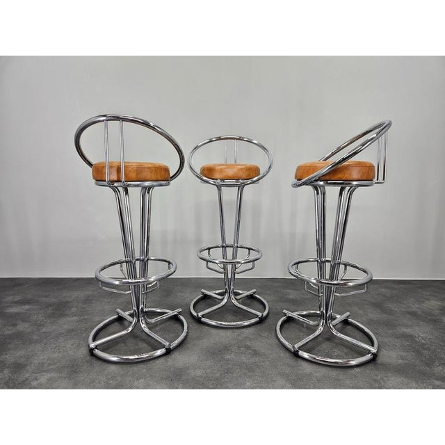 Vintage Space Age Italian Bar Stools, 1970, Set of 3 For Sale - Image 13 of 14