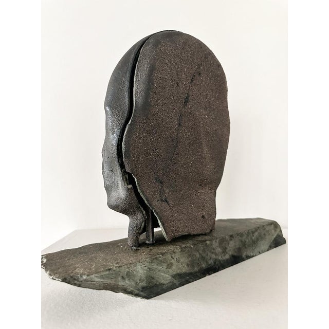 Black Vintage Ceramic Metamorphosis Sculpture by Gabor Meszaros, 1994 For Sale - Image 8 of 9