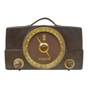 1951 Portable Zenith Brown Bakelite Am/Fm Tube Radio