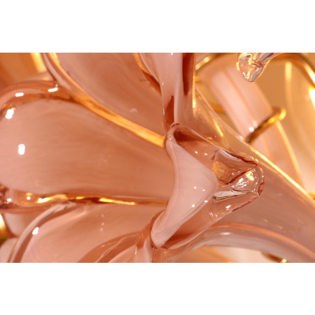 Pink Lily Spectacular Murano Wall Lamps by Franco Luce, 1970, Set of 2 For Sale - Image 6 of 10