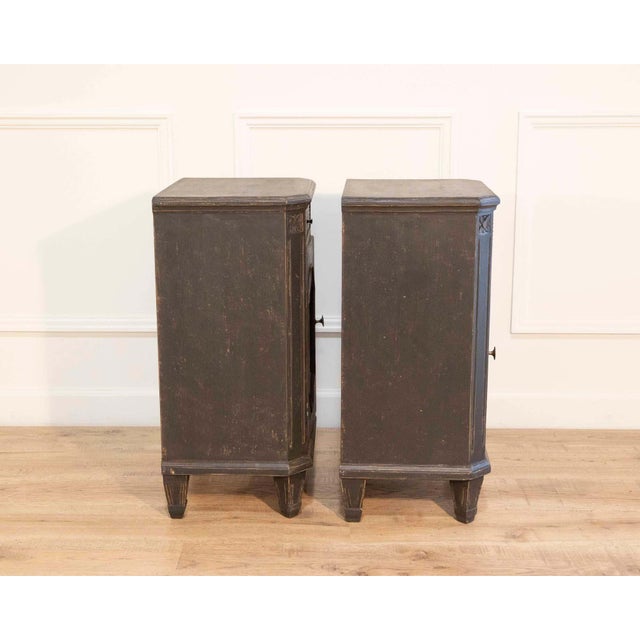 19th Century Pair of Swedish Nightstands in Black Paint, Circa 1880 For Sale - Image 5 of 8