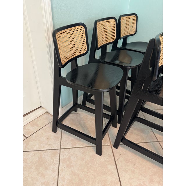 Cane Domino Counter Stool by Podium - Set of 5 For Sale - Image 10 of 18