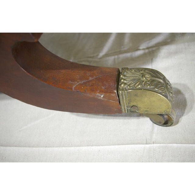 Wood Antique 19th-Century Maritime Canadian Mahogany Empire Settee / Sofa (Attributed to Nisbet or Lawrence Circle) For Sale - Image 7 of 9