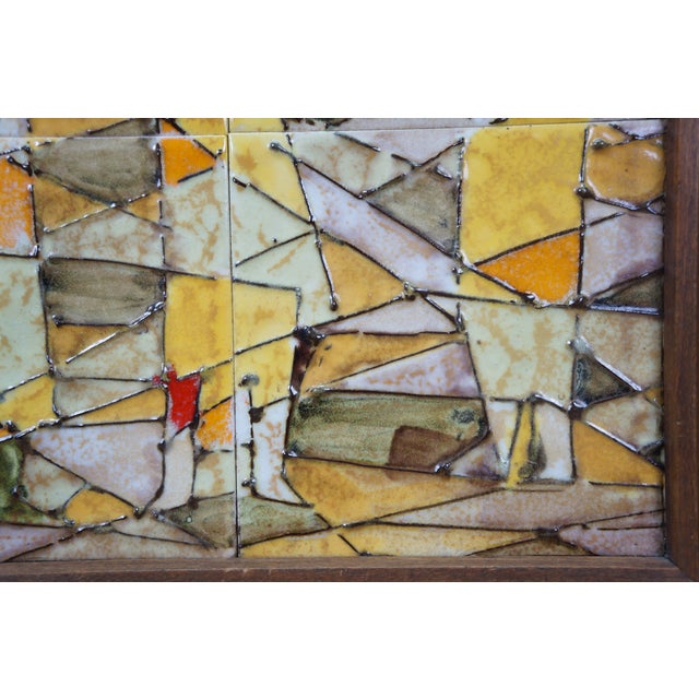 Harris G. Strong Ceramic MCM Female Figures Mosaic Tile Art Plaque 16" For Sale - Image 12 of 13