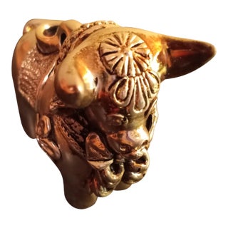 1970s Silver Plated Bull Figurine For Sale