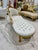 Chaise Longue White Leather Crystal Glass Buttons French Style For Sale In Miami - Image 6 of 10