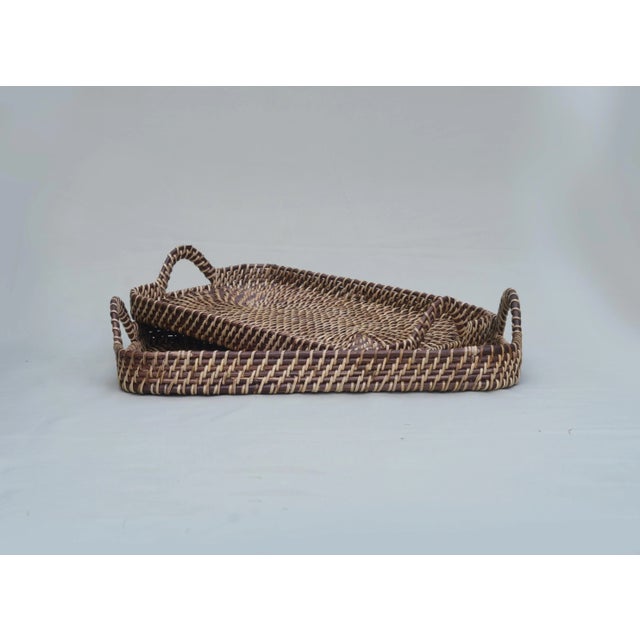 Keep your space organized with style with this large handmade rattan tray. This functional decor is handwoven with natural...