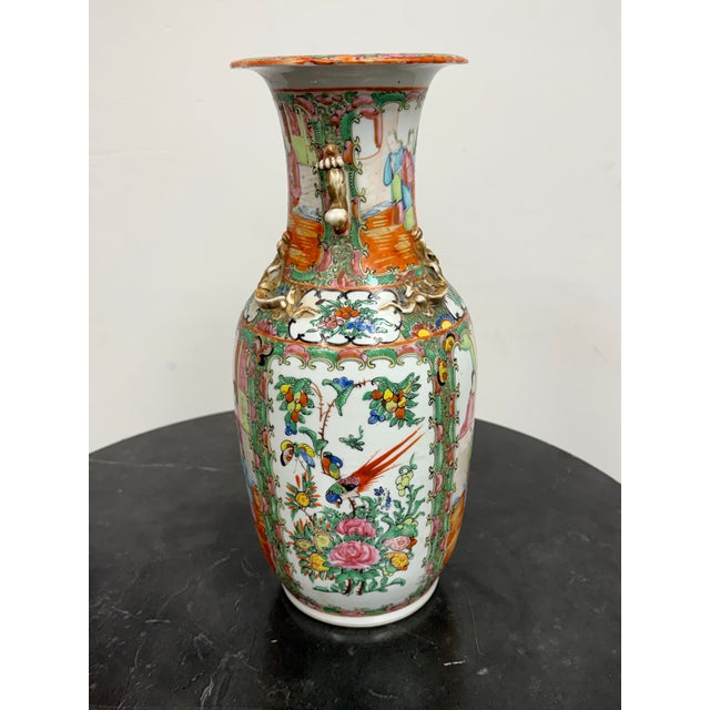 Rose Medallion Style Porcelain Vase, Vintage For Sale - Image 4 of 12