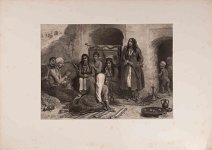 Auguste Raffet, Habitantions de Tsiganes dans la Montagne, Lithograph, 1841