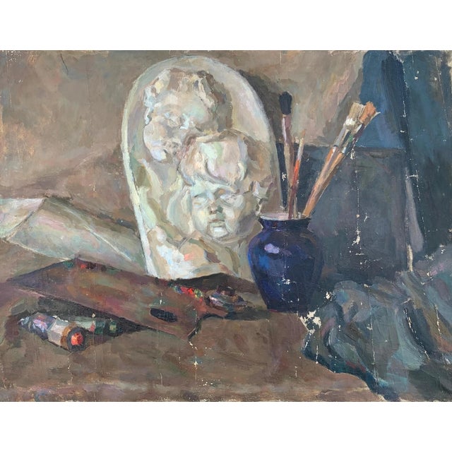 Still-Life Oil Painting Original Art Ukrainian Artist Sokllovsky G. 1960s For Sale
