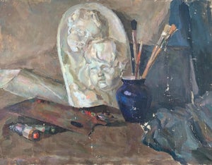 Still-Life Oil Painting Original Art Ukrainian Artist Sokllovsky G. 1960s