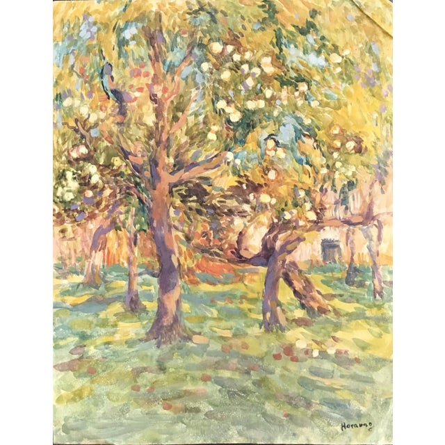 Paper Charles Émile Moses Hornung, Verger, 1933, Watercolor on Paper For Sale - Image 7 of 7