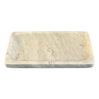 Italian Cloudy Gray Marble Tray For Sale
