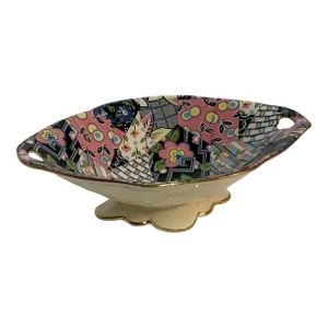 Vintage English Royal Winton Grimwades “Quilt” Chintz Pattern Pin Dish