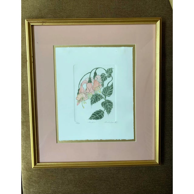 1988 “Tushia” Botanical Etching by Shirley Hiner, Framed For Sale In Charlotte - Image 6 of 10
