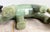 Celadon Antique Chinese Heavy Jadeite Jade Elephant Pair W/ Custom Stands 1920 For Sale - Image 8 of 11