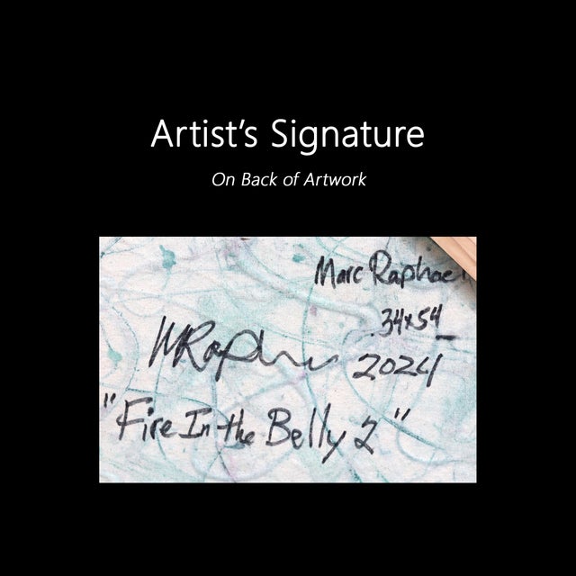 Textile Fire in the Belly 2 - Colorful Energetic Abstract Acrylic Textural Drip Painting Original Artwork by Marc Raphael For Sale - Image 7 of 7