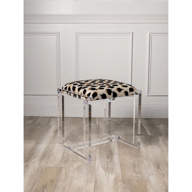 Port 68 Glencoe Ocelot Black Lucite Bench For Sale - Image 4 of 7