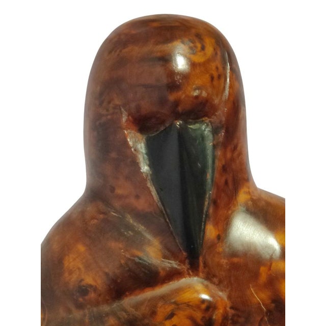 Figurative Sculpture of Woman with Niqab in Wood, 1960s For Sale - Image 4 of 14