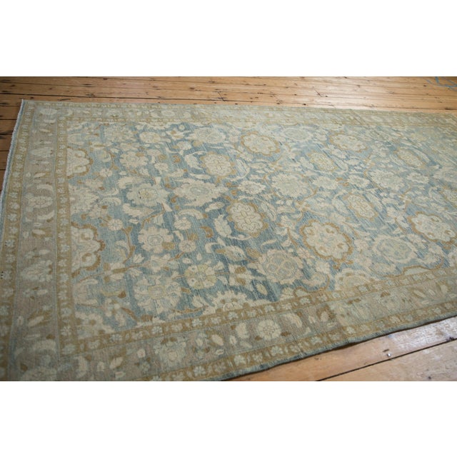 Sky Blue Vintage Distressed Tabriz Carpet - 5'6" x 10'4" For Sale - Image 8 of 12