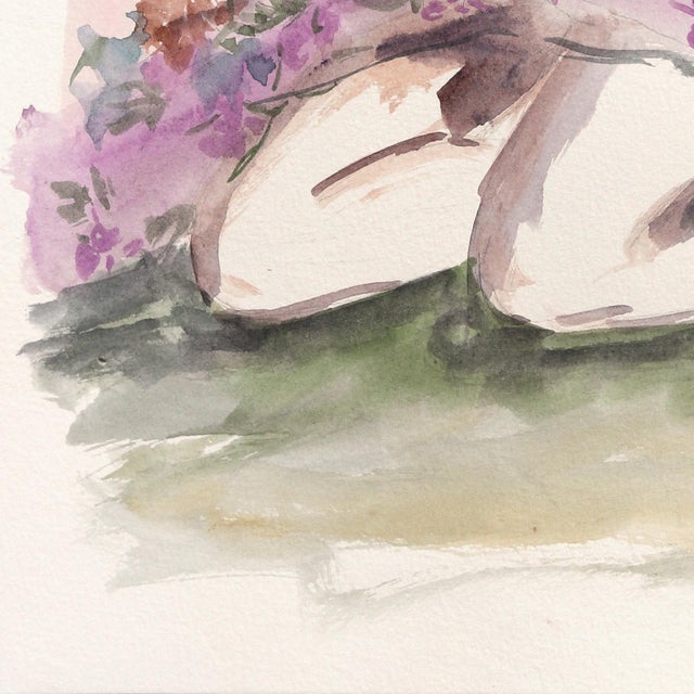 Figure v - Figurative Elegant Feminine Watercolor Portrait Painting on Paper Original Artwork by Ama Liyanage For Sale - Image 4 of 7