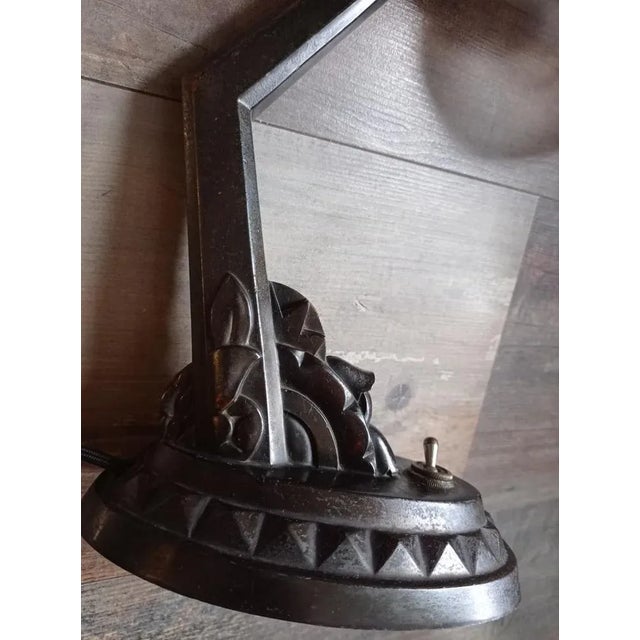 Art Deco Table Lamp in Metal, 1920 For Sale - Image 9 of 10