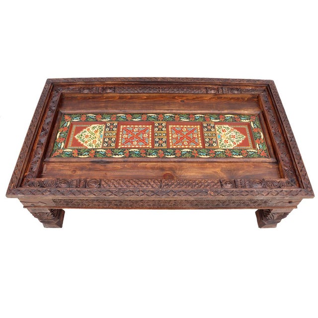 Surface: dark brown glazed Practical: The table is delivered pre-assembled. Design: 1x table as shown in the picture...