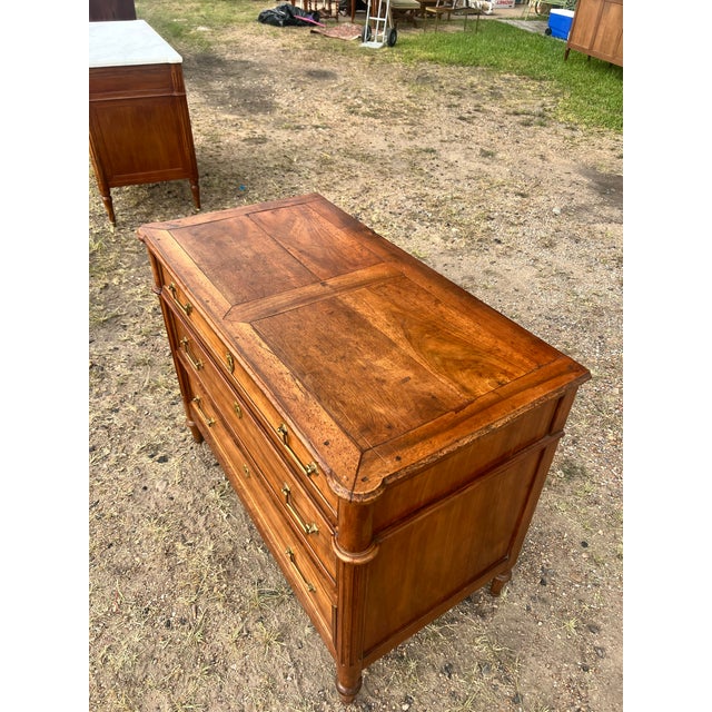 French 19th Century Louis XVI Solid Walnut Chest of Drawers For Sale - Image 10 of 12