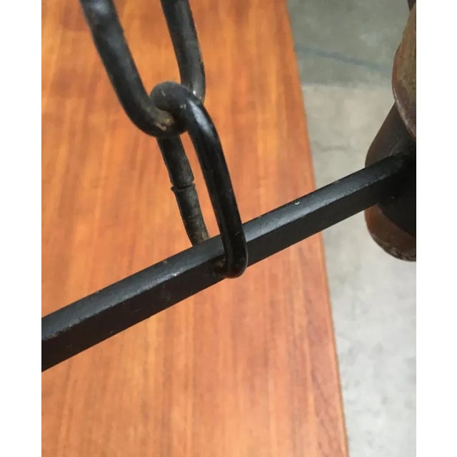 Mid-Century Scandinavian Brutalist Candle Chandelier in Wrought Iron, 1960s For Sale - Image 13 of 18