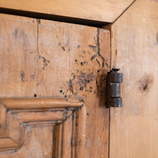 Wood Early 20th Century Hand Carved & Painted Rajasthani Wooden Wall Cabinet For Sale - Image 7 of 9