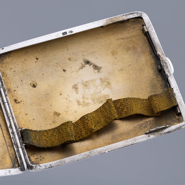 Antique German Silver and Enamel Aviation Themed Cigarette Case, 1900 For Sale - Image 6 of 18