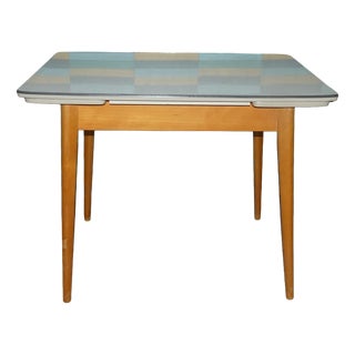 Extendable Wooden Kitchen Table with Resopal Top, 1950s For Sale