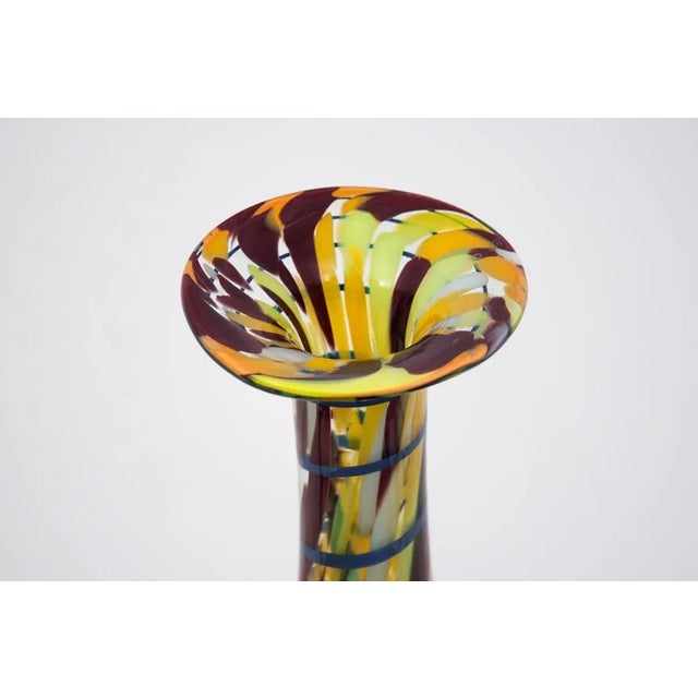 Mid-Century Modern Polish Colorful Vase by Ząbkowice Glasswork, 1960s For Sale - Image 3 of 5