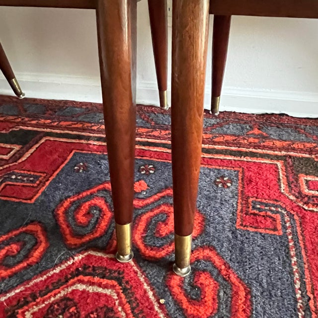 Mid-Century Modern Chairs, Jasper Chair Company Walnut Armchairs in Emerald Green Velvet- A Pair For Sale - Image 10 of 12
