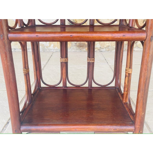 Vintage Bamboo and Rattan Three-Tier Bookcase, 1960s For Sale - Image 12 of 18