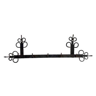 Reclaimed Black Wrought Iron Country Rack For Sale