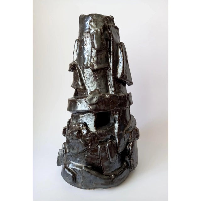 2020s # 14.6" Contemporary Modernist Ceramic Sculpture Vase For Sale - Image 5 of 7