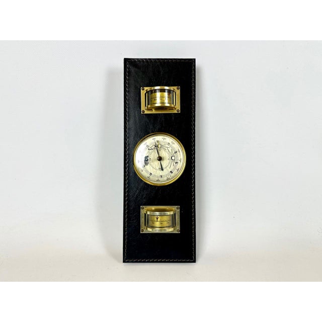 Vintage German Leather Fisher's Weather Station, 1980s For Sale - Image 11 of 11