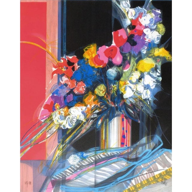 Jean-Baptiste VALADIÉ Flowers in the light 1985 lithograph on Arches paper signed and numbered in pencil 28.0 x 22.0 in...