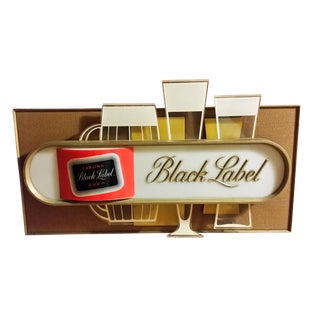Mid-Century Modern Black Label Beer Bar Light For Sale