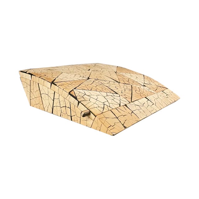 Tan R & Y Augousti Tessellated Coconut Shell Jewelry Box For Sale - Image 8 of 8