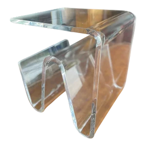 Vintage Lucite End Table With Magazine/ Tablet Holder