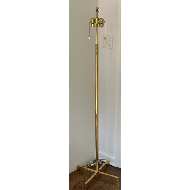 Mid-Century Modern Hansen T. H. Robsjohn-Gibbings New York Solid Brass Floor Lamp - Excellent For Sale - Image 3 of 11
