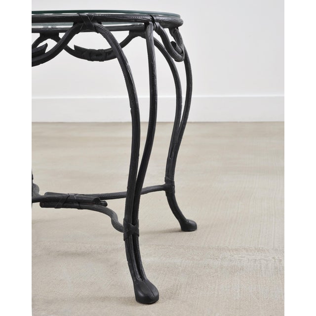 Late 20th Century Rose Tarlow Style Twig Iron Faux Bois Garden Drinks Table For Sale - Image 5 of 18
