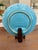 French Set of 6 Antique Keller & Guérin Lunéville Majolica Artichoke & Asparagus Plates, Turquoise For Sale - Image 3 of 3