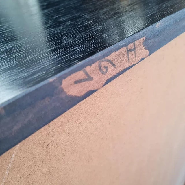 Brutalist Black Cabinet with Three Graphic Patterned Doors, Belgium, 1970s For Sale - Image 12 of 13