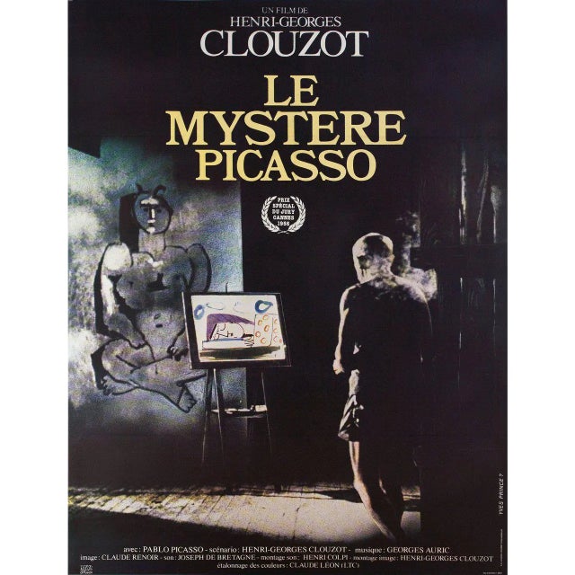 Original 1980s re-release French grande poster by Yves Prince for the 1956 documentary film The Mystery of Picasso (Le...