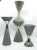 Global Views Dwell Studios Hourglass Pillar Candle Holders in Gray and Silver - Set of 3 For Sale - Image 13 of 13