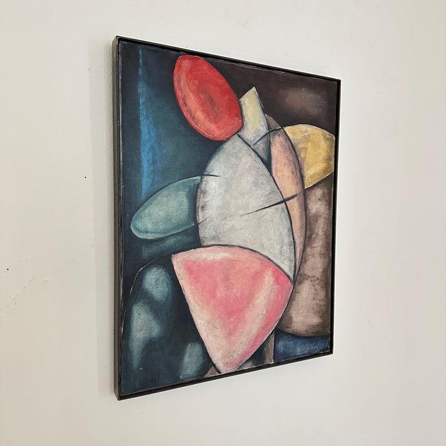1950s Bayer, Abstract Geometric Composition, 1954, Oil on Canvas For Sale - Image 5 of 12