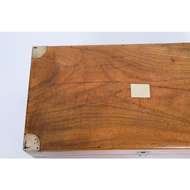 Small Antique Military Campaign Camphorwood Trunk, Early 19th Century For Sale - Image 9 of 18
